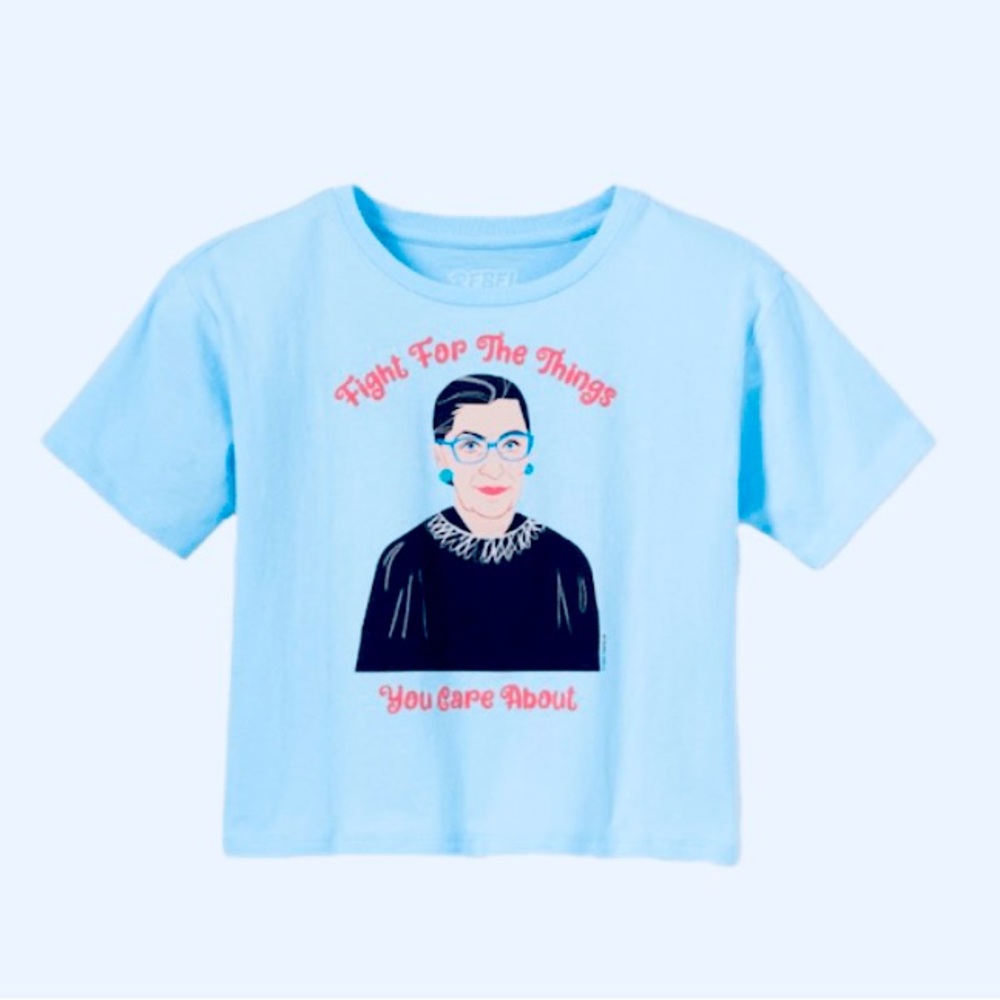 Rebel Girls RBG Short Sleeve Cropped Graphic T-Shirt XS 4/5 NWT